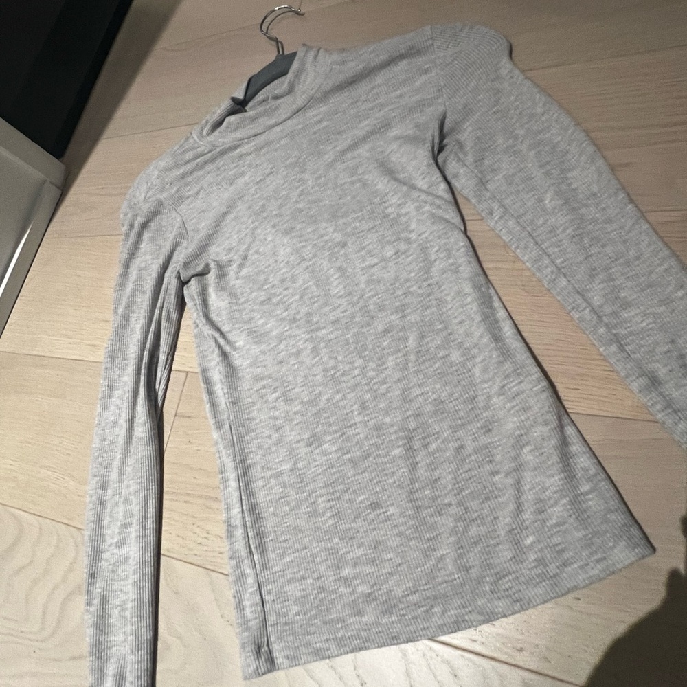 Light Grey Mock Neck Top